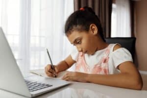 Little Girl Doing her Homework